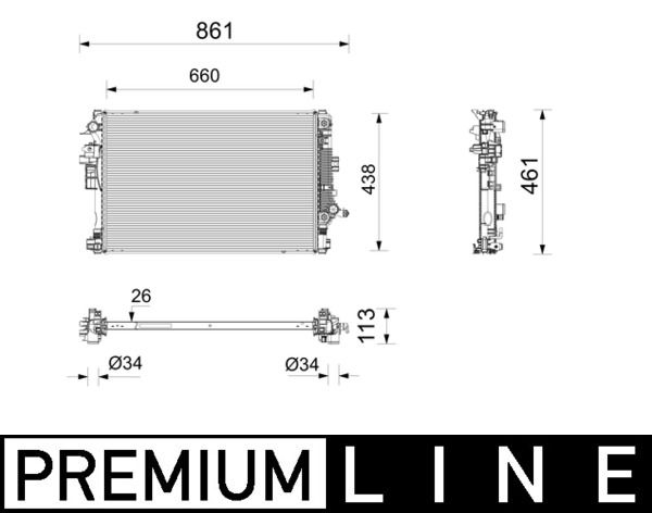 MAHLE CR2808000P Радіатор, система охолодження двигуна