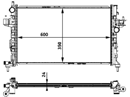 MAHLE CR422000S Радіатор охолодження Opel Combo 1.3/1.7CDTi 04- (+AC/МКПП)