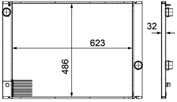 MAHLE CR580000P Радіатор охолодження BMW 5 (E60) 2.0-4.8 01-10