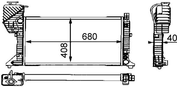 MAHLE CR682000S Радіатор охолодження MB Sprinter 2.3D/2.9TDI 95-00 (+AC, МКПП)