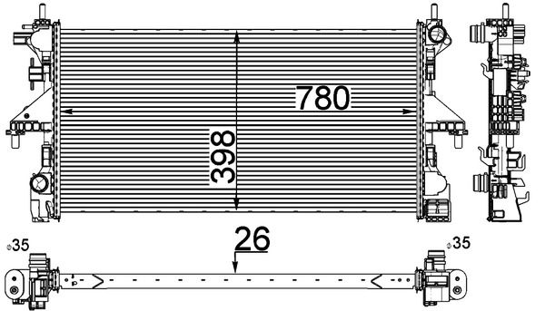 MAHLE CR808000P Радіатор, система охолодження двигуна