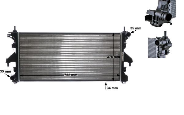 MAHLE CR886000S Радіатор охолодження Citroen Jumper/Fiat Ducato/Peugeot Boxer 2.2HDI-3.0HDI 06- (МКП