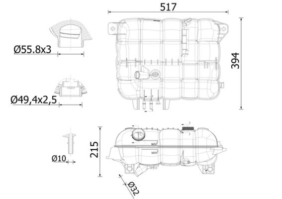 MAHLE CRT251000S Розширювальний бачок, охолоджувальна рідина