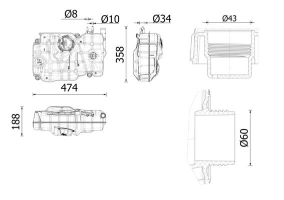 MAHLE CRT270000S Розширювальний бачок, охолоджувальна рідина