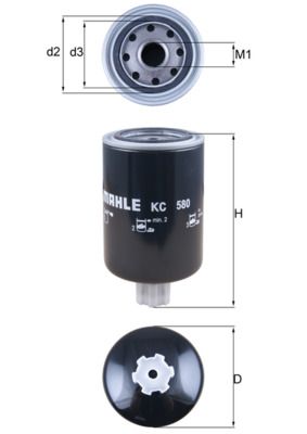 KC580 Фільтр палива (MAHLE)