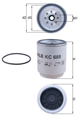 KC688D Фільтр палива (MAHLE)