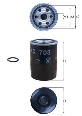 KC703D Фільтр палива (MAHLE)