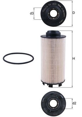 KX403D Фільтр палива (MAHLE)