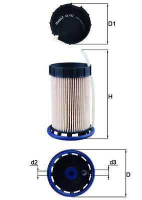 KX492 Фільтр палива (MAHLE)