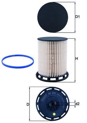 KX493D Фільтр палива (MAHLE)