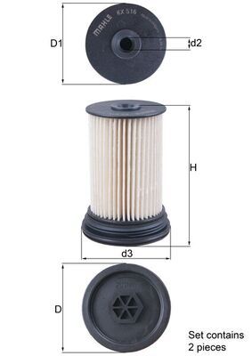KX516/S Фільтр палива (MAHLE)