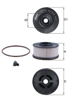 KX591D Фільтр палива (MAHLE)