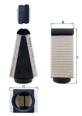 LX3841 Фільтр повітря (MAHLE)