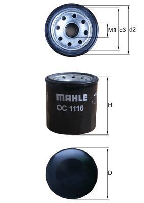 OC1116 Фільтр масла (MAHLE)