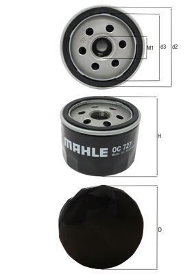 OC727 Фільтр масла (MAHLE)
