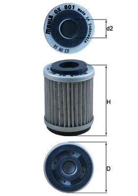 OX801 Фільтр масла (MAHLE)