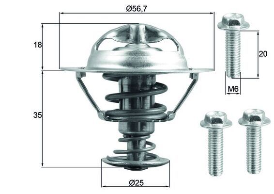 MAHLE TX20290D Термостат Ford Focus II/Mondeo IV/Volvo XC70 II/V70 III/ S80 II 2.5/V50/C70 II 2.4/2.
