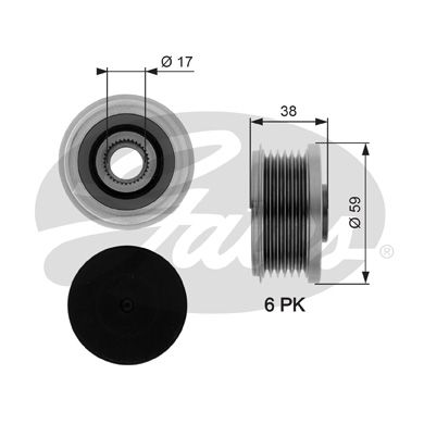 OAP7282 (7789-10282) Шків генератора GATES OVERRUNNING ALT.PULLEY