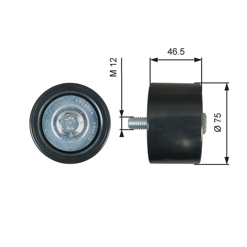 T36626 (7803-21626)  Обвідний ролик GATES EXTRA SERVICE MV IDLER