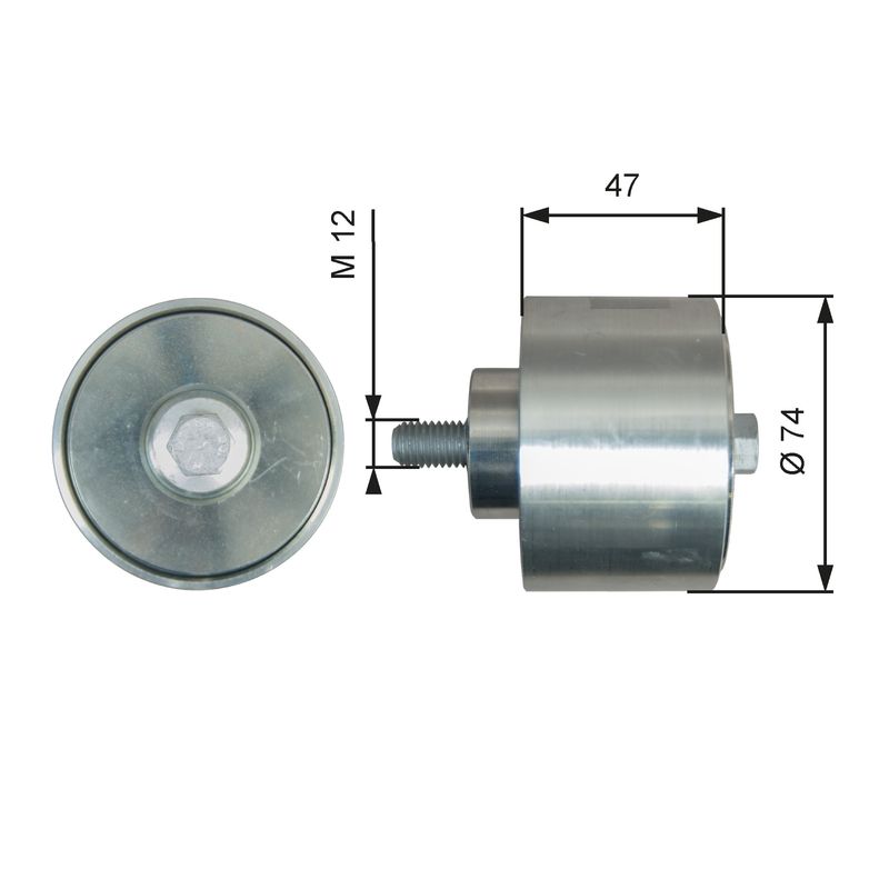 T36637 (7803-21637)  Обвідний ролик GATES EXTRA SERVICE MV IDLER