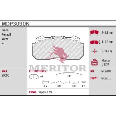 MDP3090K MERITOR Колодка гальмівна 29090 (Meritor)