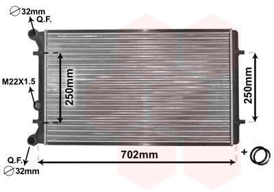VAN WEZEL 03002155 Радіатор охолодження Skoda Octavia/VW Golf IV 1.4-2.8/1.9TDI 98-10