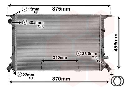 VAN WEZEL 03002290 Радіатор охолодження Audi A4/A5/A6/A7/Q5 3.0TDI/3.0TFSI 11-17