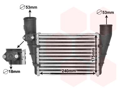 VAN WEZEL 03004112 Радіатор інтеркулера Audi A4/A6/VW Passat 1.8/1.9TDI 95-05