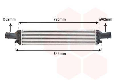 VAN WEZEL 03004319 Радіатор інтеркулера Audi A4/A5/A6 2.7/3.0TDI/3.2FSI 07-18/Porsche Macan 2.0i/3.0