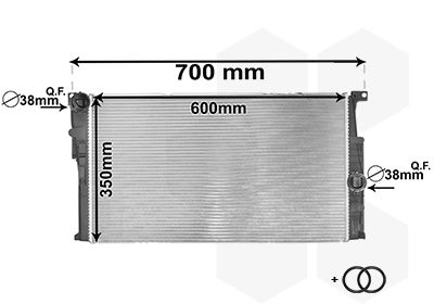 VAN WEZEL 06002446 Радіатор охолодження BMW 1 (F20/F21)/3 (F30/F80) 11- B38/B47/N13/N20/N47/N55