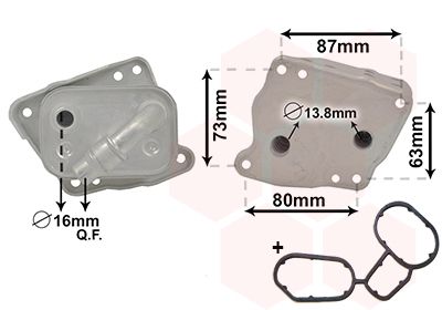 VAN WEZEL 06003412 Радіатор масляний BMW X3 (E83) 00-15 (теплообмінник) (з прокладкою) (N43/N46)