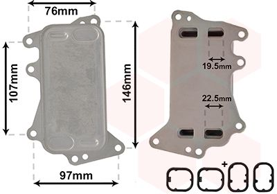 VAN WEZEL 06003553 Радіатор масляний BMW 1 (F20)/3 (F30)/5 (F11)/X3 (F25) 07-18 (теплообмінник) (N47