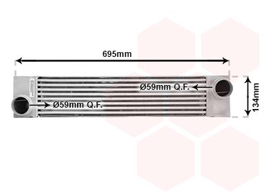 VAN WEZEL 06004375 Радіатор інтеркулера BMW 5 (E60) 3.0D (M57) 04-10