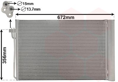 VAN WEZEL 06005267 Радіатор кондиціонера BMW 5 (E60/E61)/6 (E63)/7 (E65/E66//E67) 2.0-6.0 01-10 (N43