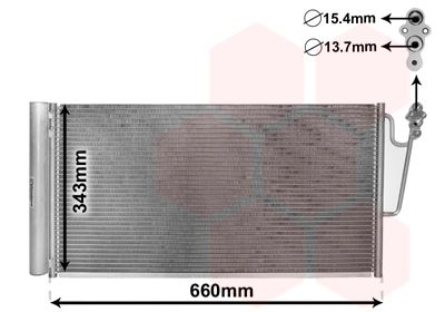 VAN WEZEL 06005363 Радіатор кондиціонера (з осушувачем) Mini Cooper/One 1.6/2.0 06-16 N12/N16/N18/N4