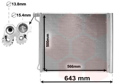 VAN WEZEL 06005474 Радіатор кондиціонера (з осушувачем) BMW X5 (E70/F15/F85)/X6 (E71/E72/F16/F86) 09
