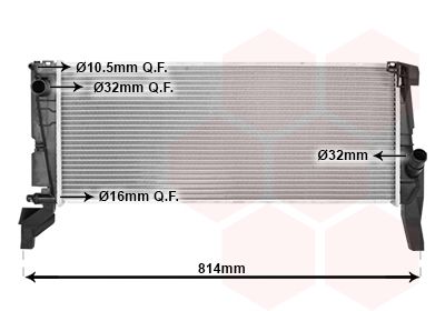 VAN WEZEL 06012707 Радіатор охолодження BMW 2 (F45) 2.0i (B48) 13-/X1 (F48) 2.0i (B42/B46) 15-