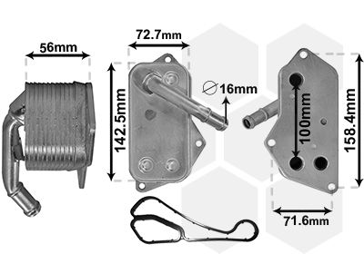 VAN WEZEL 06013701 Радіатор масляний BMW 3 (E90)/5 (F10)/6 (E63)/X5 (F15)/X6 (E71) 04-18 B48/N20/N26