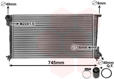 VAN WEZEL 09002153 Радіатор охолодження Citroen Berlingo/Peugeot Partner 1.8D/1.9D 96-