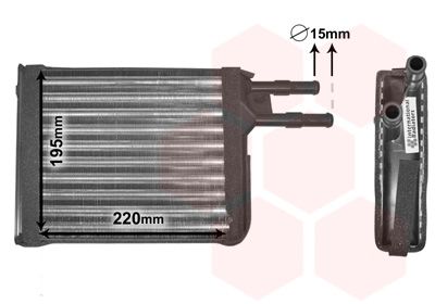 VAN WEZEL 09006128 Радіатор пічки Citroen Jumper/Fiat Ducato/Peugeot Boxer 94-
