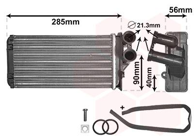 VAN WEZEL 09006239 Радіатор пічки Peugeot 307 1.4-2.0HDI 00-