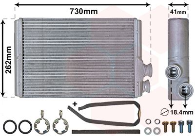 VAN WEZEL 09006305 Радіатор пічки Citroen C5/C6 05-