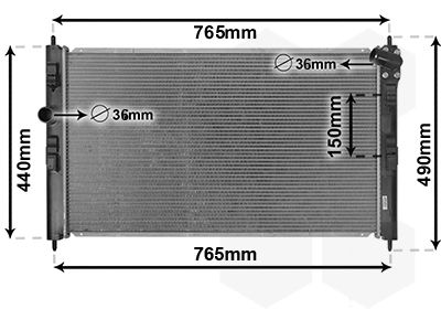 VAN WEZEL 09012709 Радіатор охолодження Citroen C4/Peugeot 4008/Mitsubishi Lancer VIII 1.6-2.0 08-
