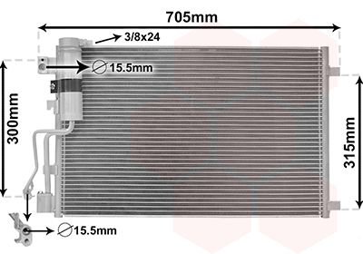 VAN WEZEL 13005283 Радіатор кондиціонера (з осушувачем) Nissan Qashqai 1.5 07-