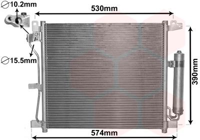 VAN WEZEL 13005403 Радіатор кондиціонера (з осушувачем) Nissan Juke 1.5 dCi 10-