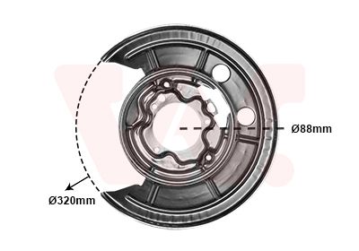 VAN WEZEL 1651373 Захист диска гальмівного (L) Citroen Jumper/Fiat Ducato/ Peugeot Boxer 06-