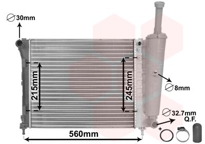 VAN WEZEL 17002345 Радіатор охолодження Fiat 500/Panda/Ford Ka 1.2 07-