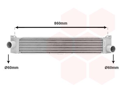 VAN WEZEL 17004360 Радіатор інтеркулера Citroen Jumper/Fiat Ducato/Peugeot Boxer 2.0-3.0D 06-