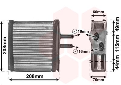 VAN WEZEL 17006150 Радіатор пічки Fiat Punto 93-00