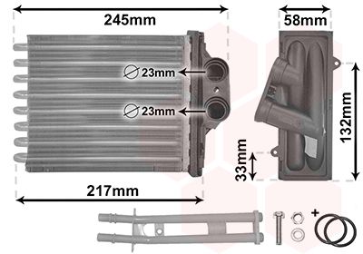 VAN WEZEL 17006304 Радіатор пічки Fiat 500/Panda 03-